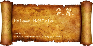 Halama Mária névjegykártya